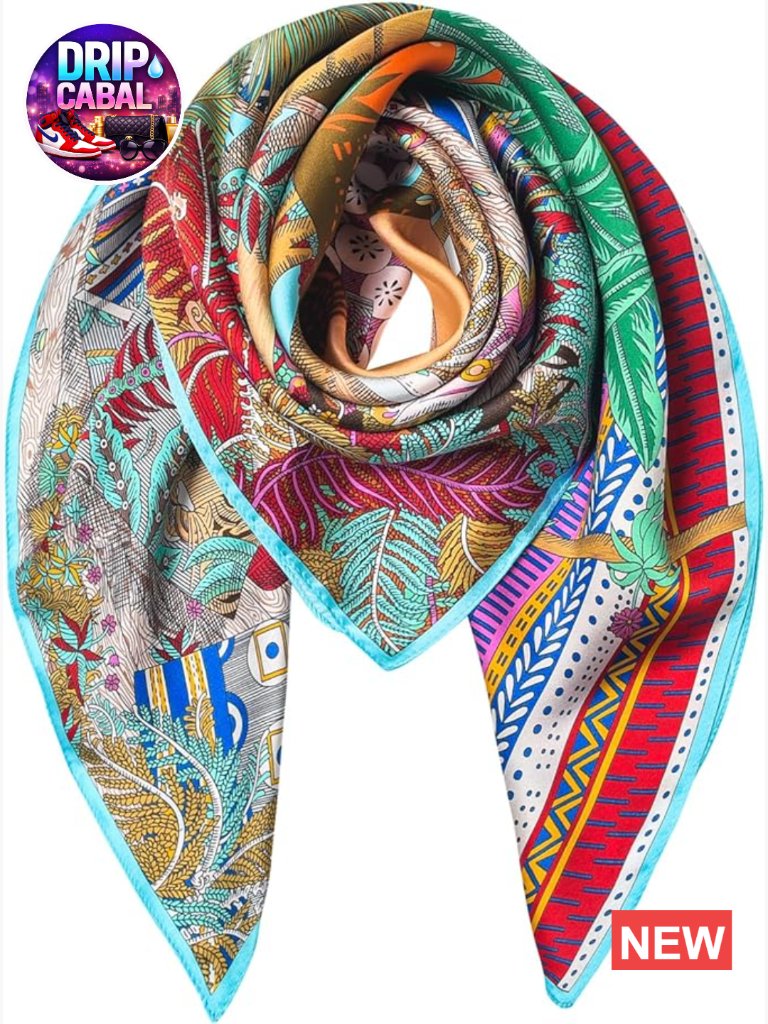 100% Pure Mulberry Silk Scarf 35" Large Square Lightweight Headscarf Shawl Gift